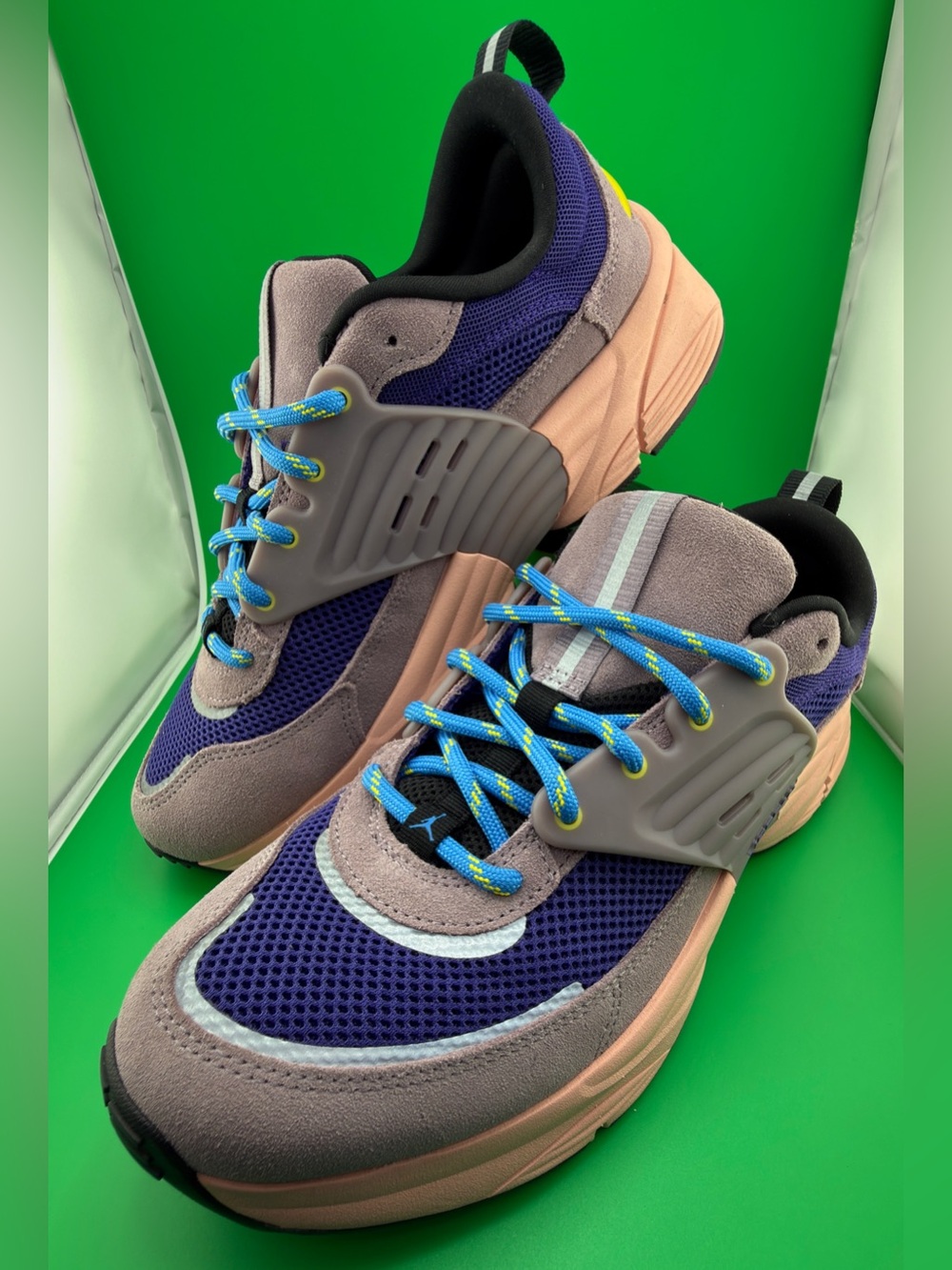 Jordan Multicolor Athletic Sneakers with Blue & Purple Accents